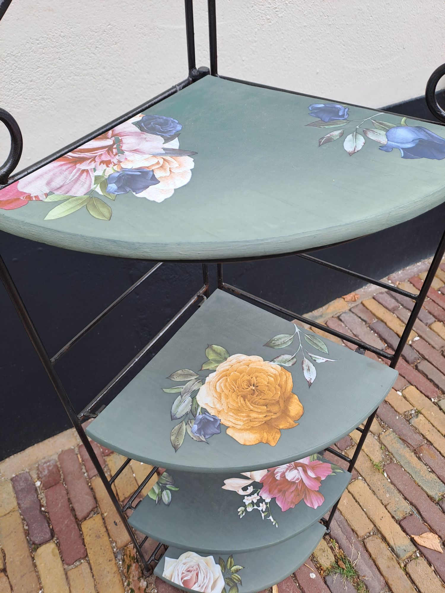 Etagiere - Plantentafel - Hoekkast - Groen-bloemen image 4