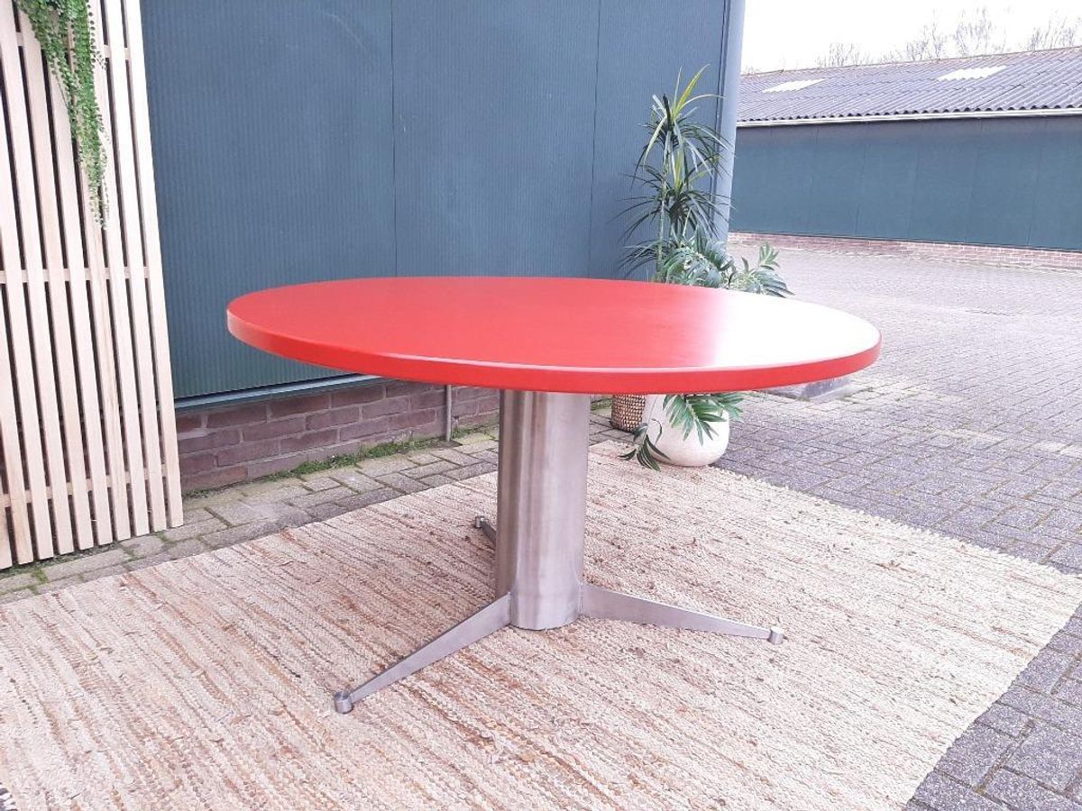 Rode Ronde Xl Eettafel 130 Cm Vintage Space Age Design Tafel image 5