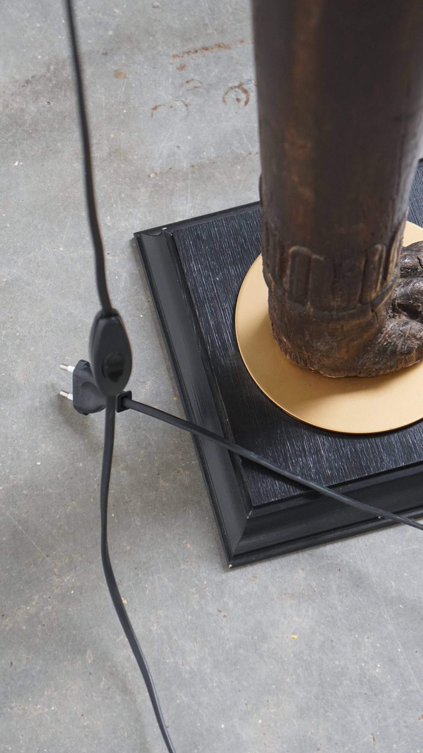 Prachtige Handgesneden Antieke Houten Staande Lamp Met Leeuwenkop image 12