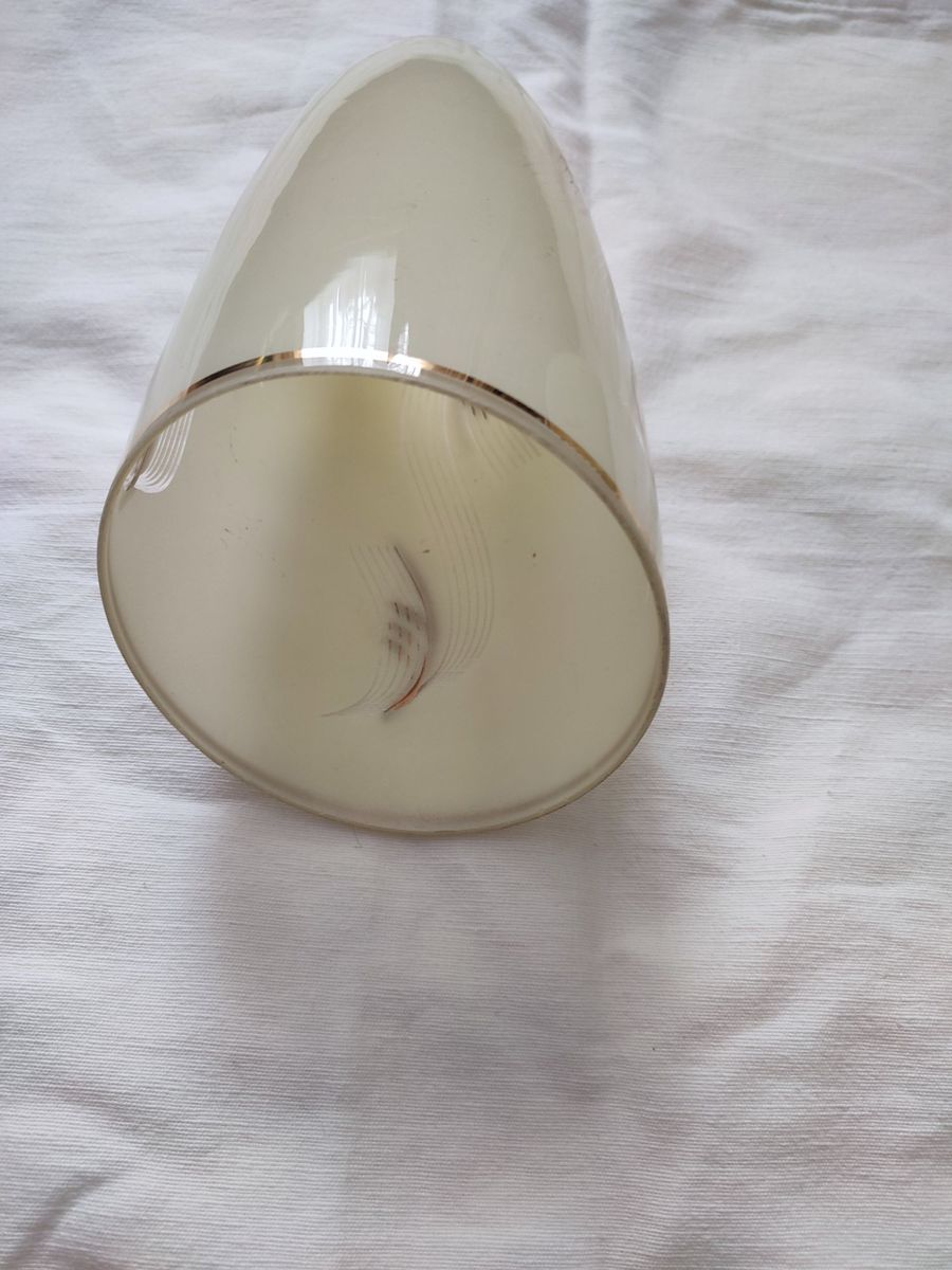 Vintage Fifties '50 X 4 Hanglamp & Wandlamp Glazen Lampenkap Schuin Afgesneden Kap image 9