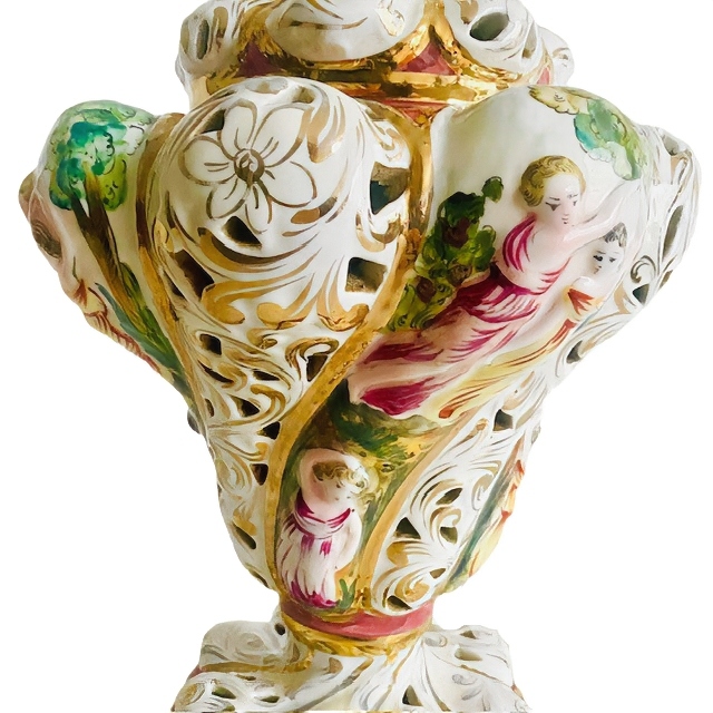 Vintage Barok Capodimonte Lamp Porselein Rococo 1960’s image 3