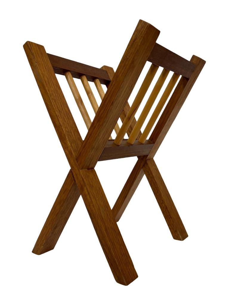 Vintage Massief Houten Tijdschriftenrek Jaren 70 Design image 5