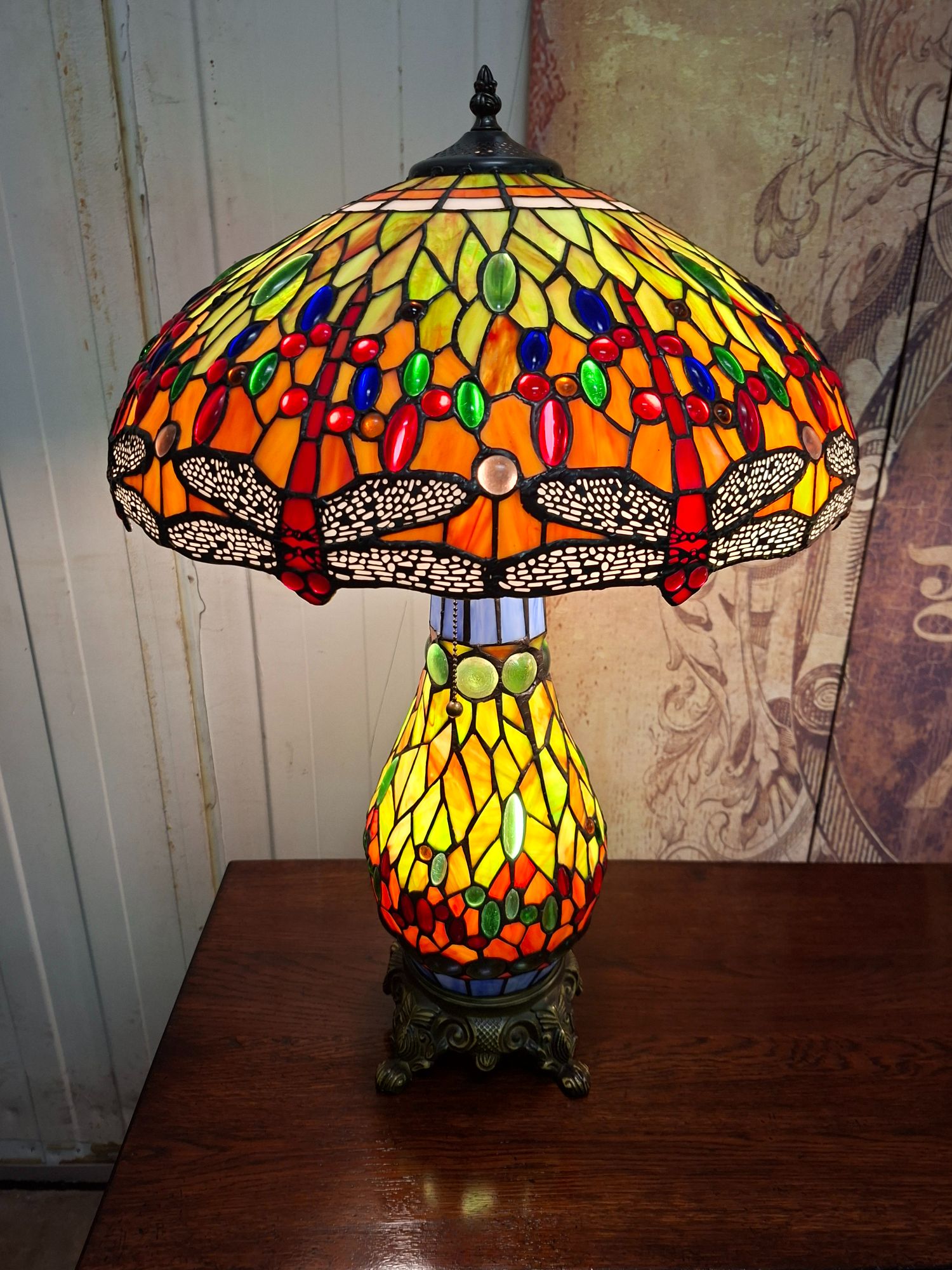 Klassieke Handgemaakte Tafellampen Met Sierlijke Lampenvoet (dragonfly) image 5