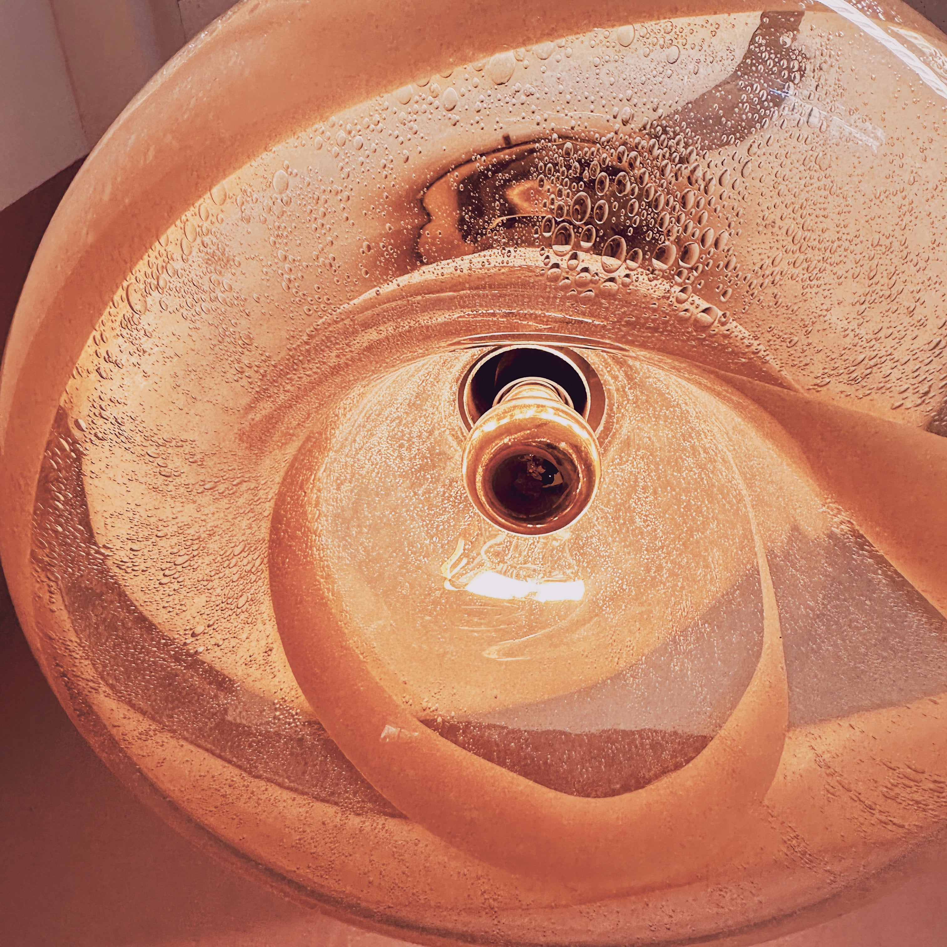 Italian Murano Glass Swirly Donut Hanging Light image 2