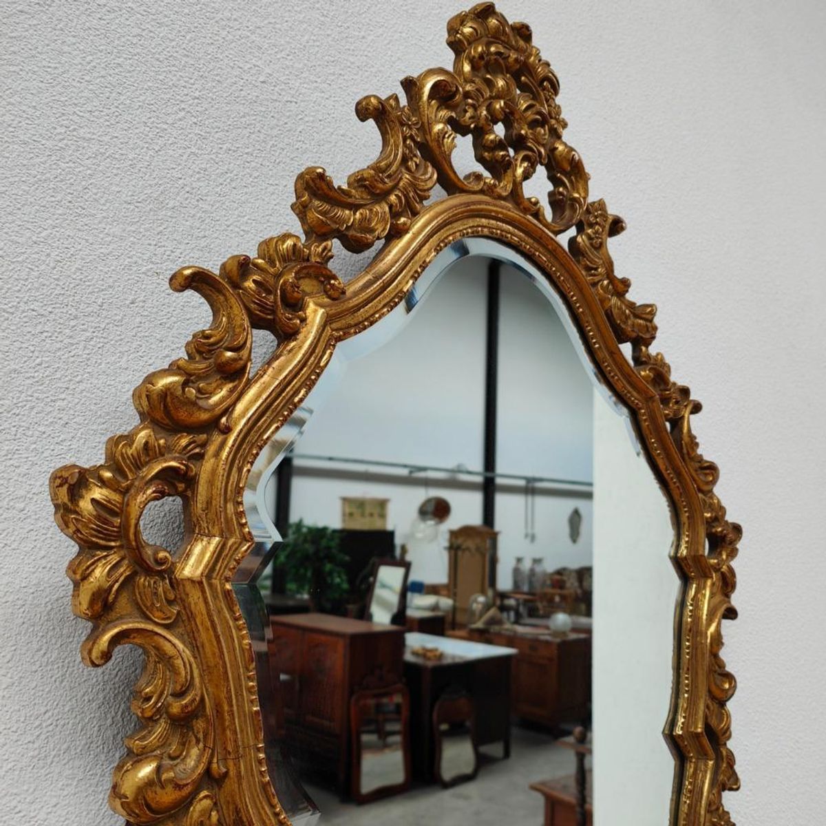 Vintage Barok Brocante Rococo Spiegel Schouwspiegel Facet 13 image 3