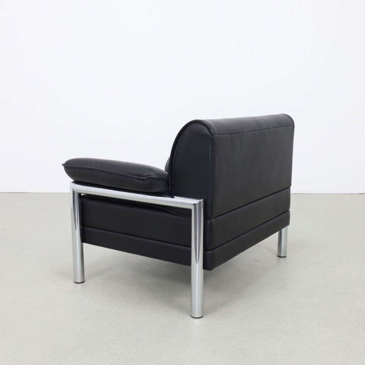 Postmoderne Fauteuil In Chroom & Leer, 1980s image 6