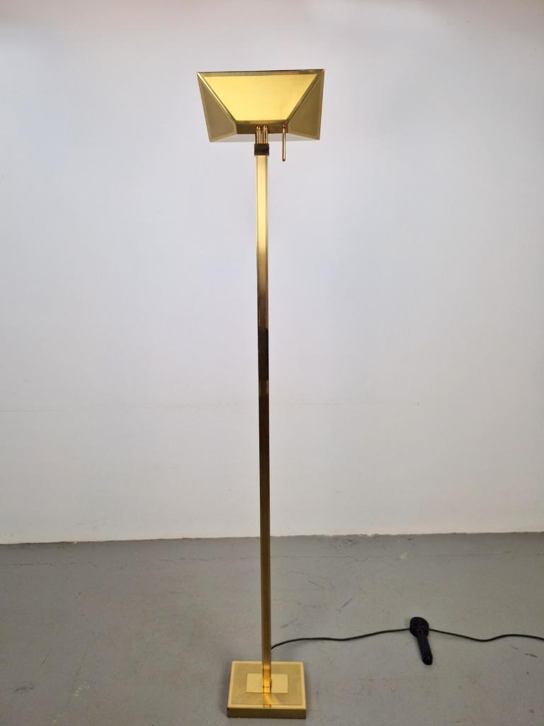 Vintage Deknudt Vloerlamp Messing Regency Uplight Belgie ´70 image 10