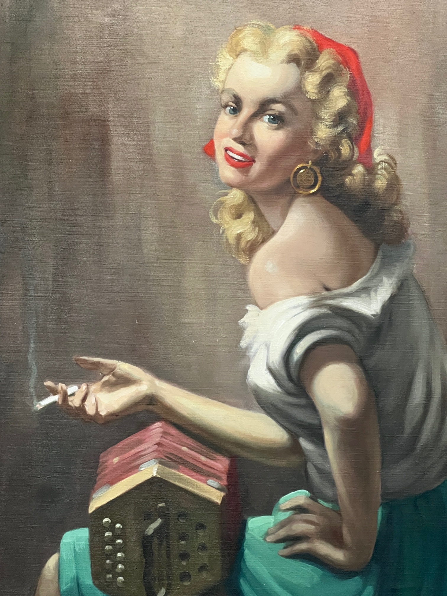 Portret Van Een Meisje. Olieverf Op Doek. Gesigneerd En Gedateerd 1949. image 4