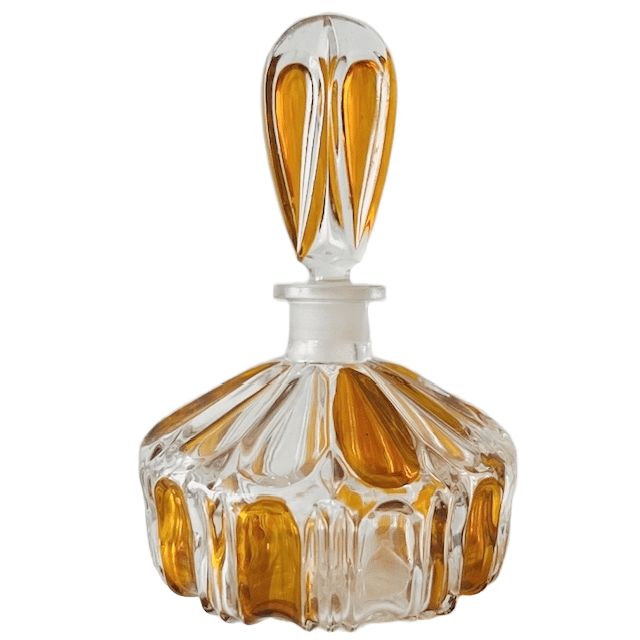 Artdeco Stijl Poederdoos Persglas Amber Transparant 1950’s image 4