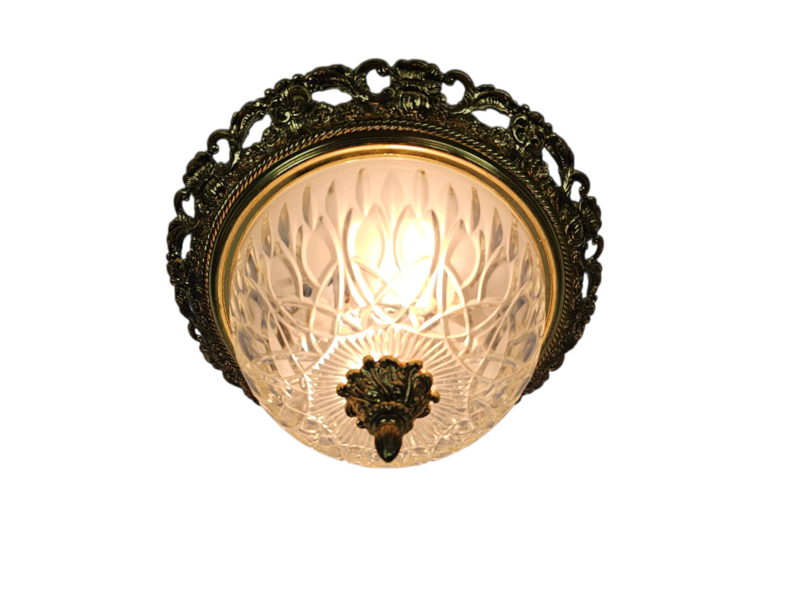 Massive - Hollywood Regency Stijl - Messing - Glas - 3e Kwart 20e Eeuw image 3