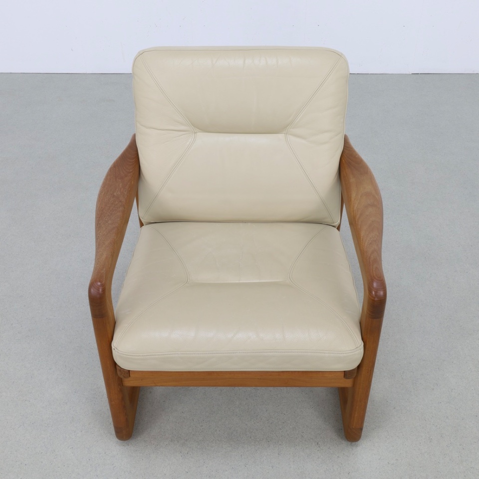 Vintage Fauteuil Leer + Hocker Poul Jeppesen Denmark image 6