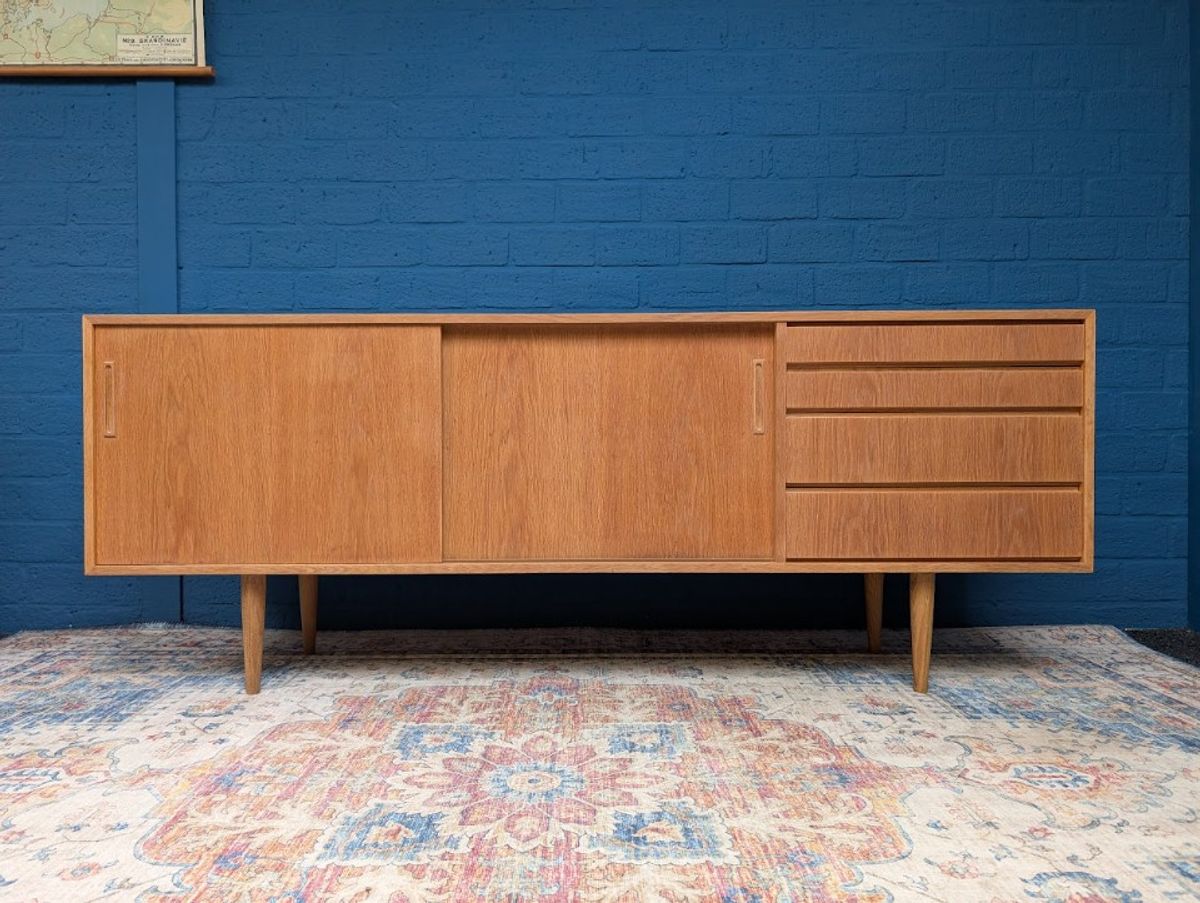 Vintage Eiken Lowboard, Jaren '60, Deens Design image 3