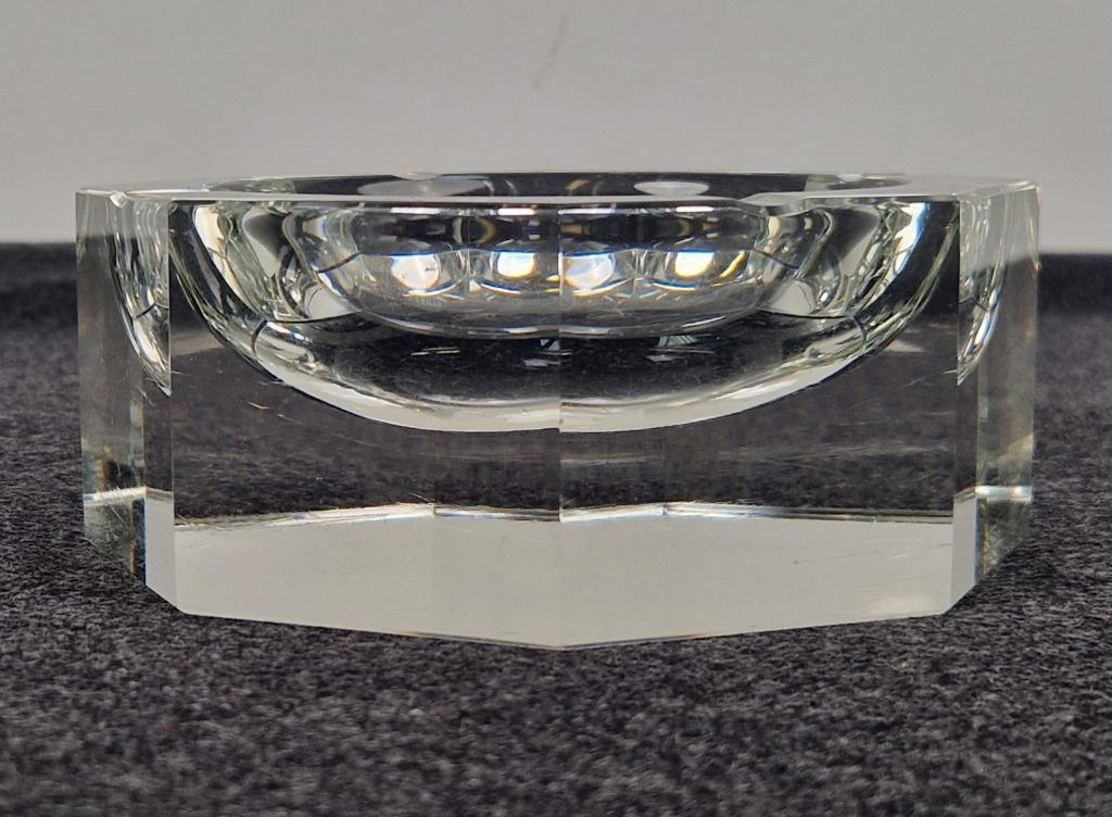 Mid-century Moser Kristallen Asbak Gemerkt ‘50 Kristal Rare image 6