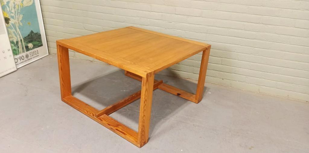Vintage Design Grenen Salontafel, Vierkant image 12