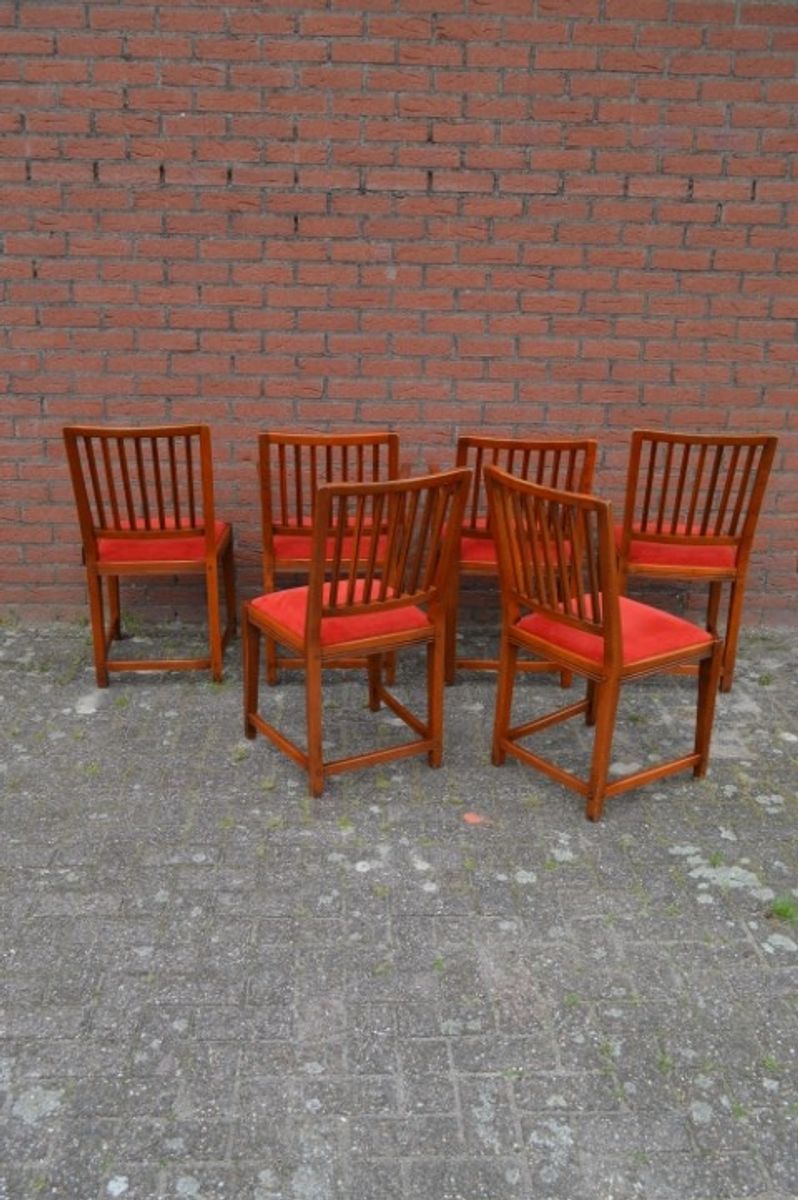 Schuitema Jugendstil Stoelen 6 Stuks Eiken Stoelen image 8