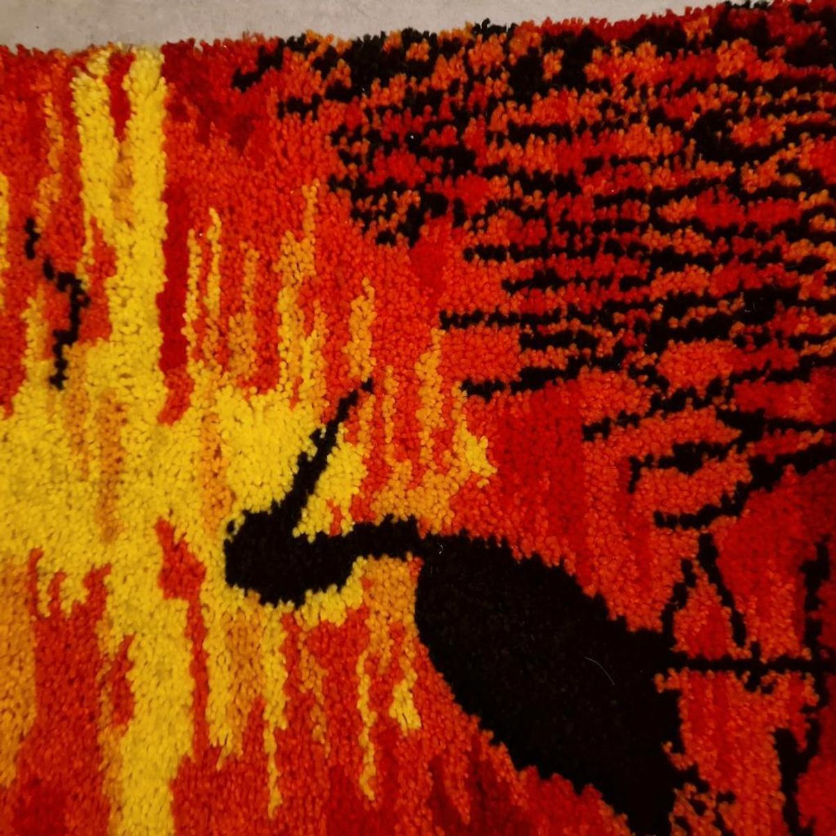 Vintage Wandkleed Wollen Muurkleed Jaren 70 Oranje image 4