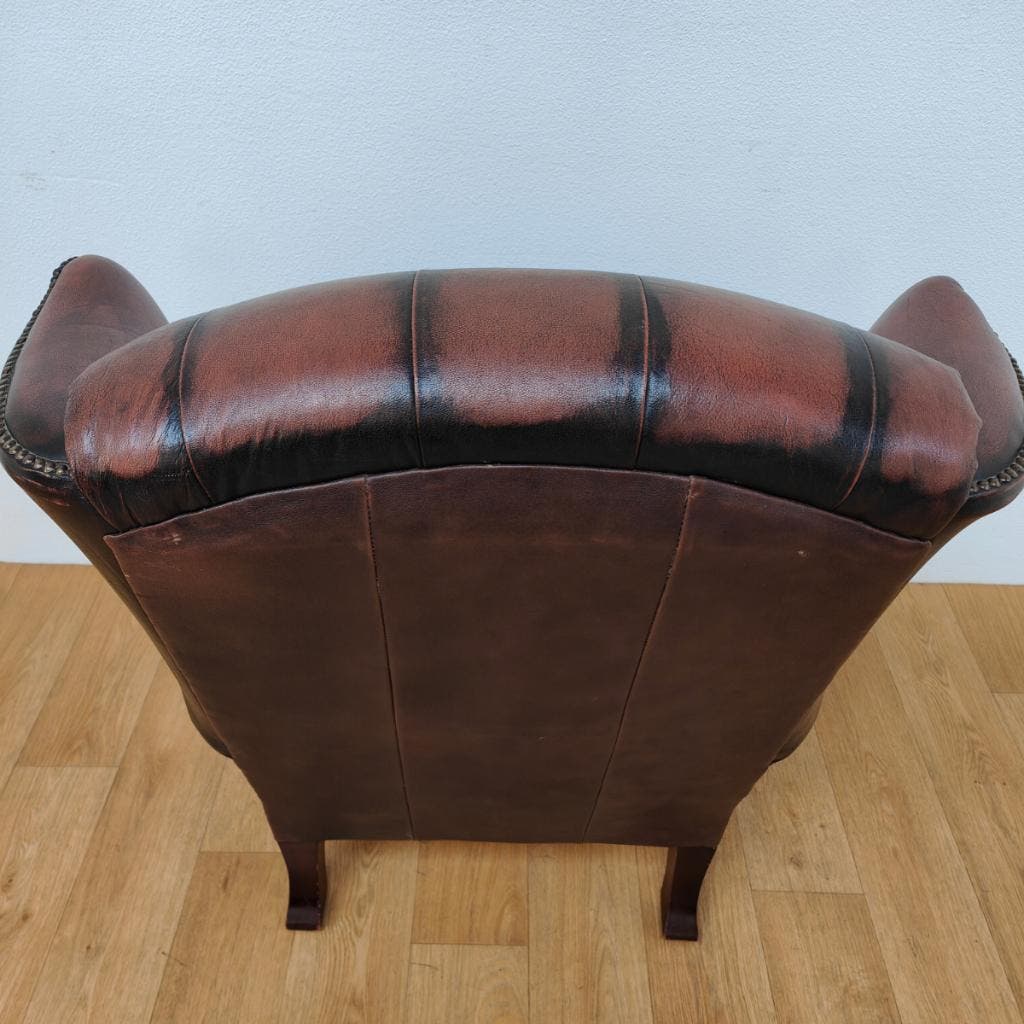 Vintage Chesterfield Stijl Fauteuil, Oorfauteuil 209 image 14