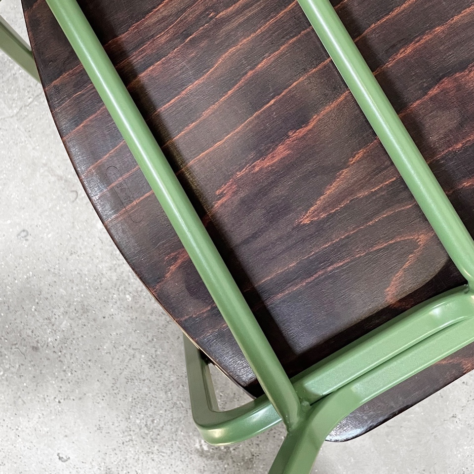 Vintage Marko Stoelen, Groen Opnieuw Gepoedercoat Frame. image 4