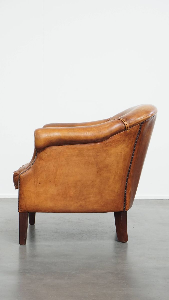 Charmante En Comfortabele Schapenleren Clubfauteuil Met Prachtige Kleuren image 5