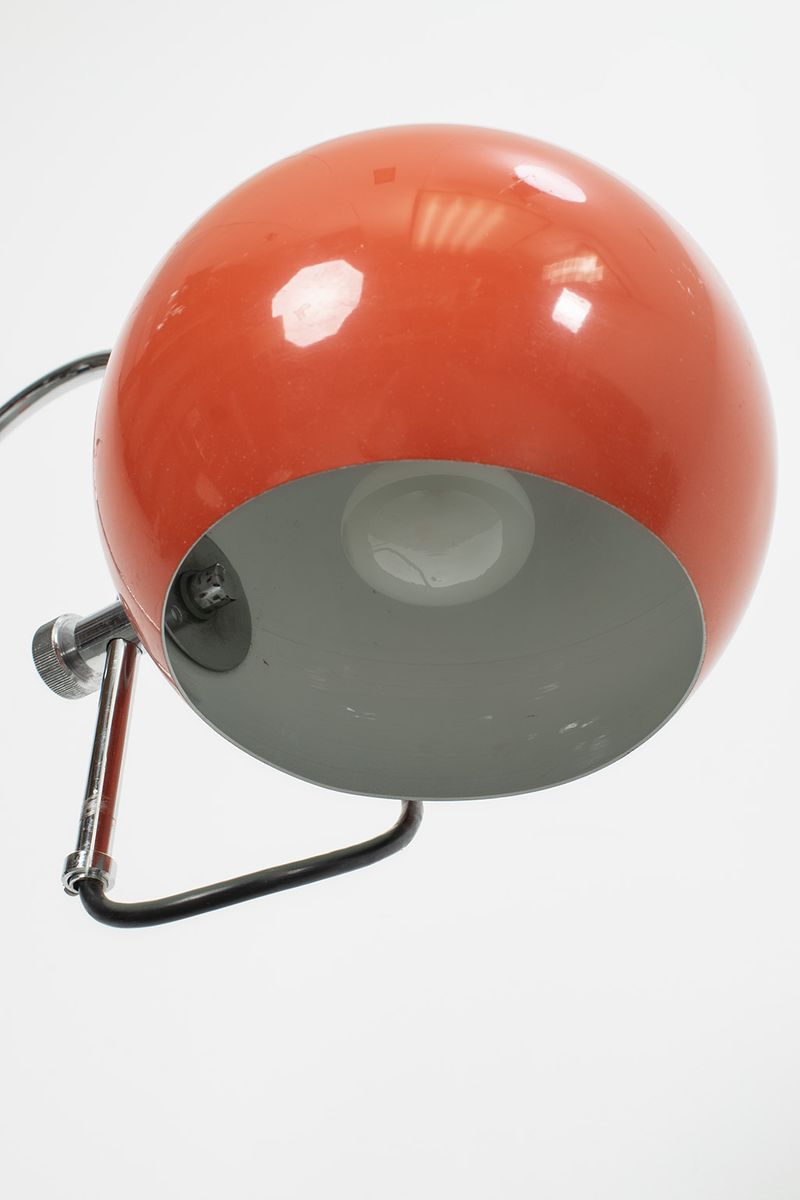 Oranje 70's Vloerlamp Met Verstelbare Bol image 2