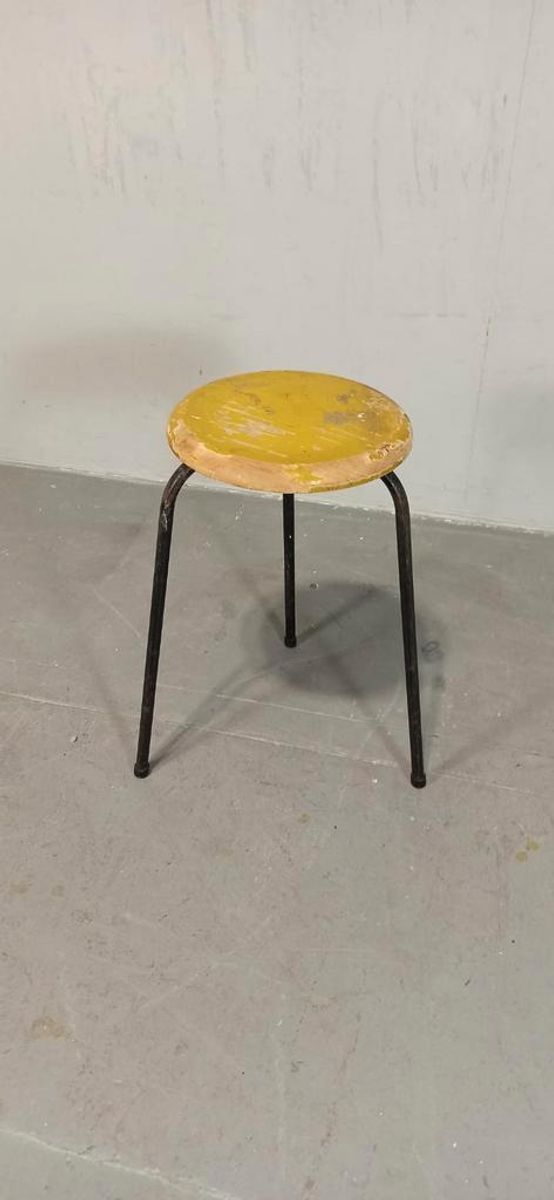 Vintage Industriëlle Kruk, Geel image 14