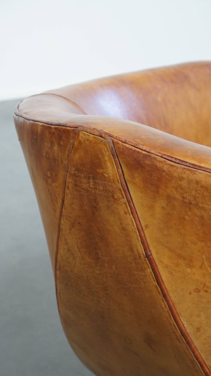Geweldige, Unieke Vintage Schapenleren Design Fauteuil Van Bart van Bekhoven image 11