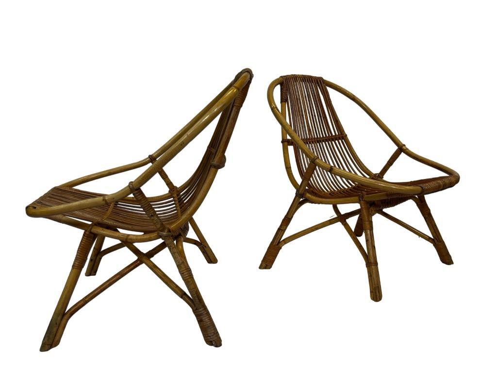 Vintage Set Van 4 Rotan Fauteuils Rohe Noordwolde 1960 image 12