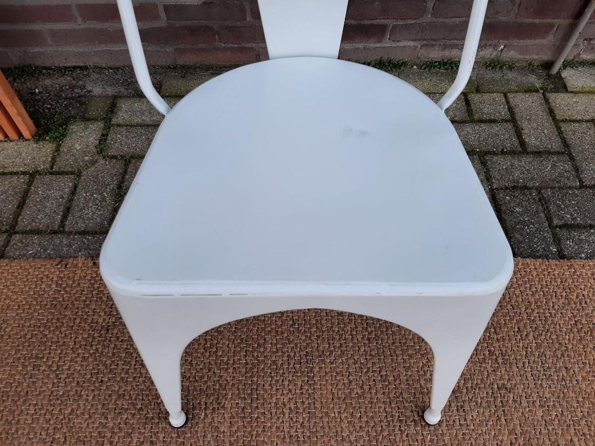 Set Van 4 Eetkamerstoelen Vintage Design Witte Stoelen image 7