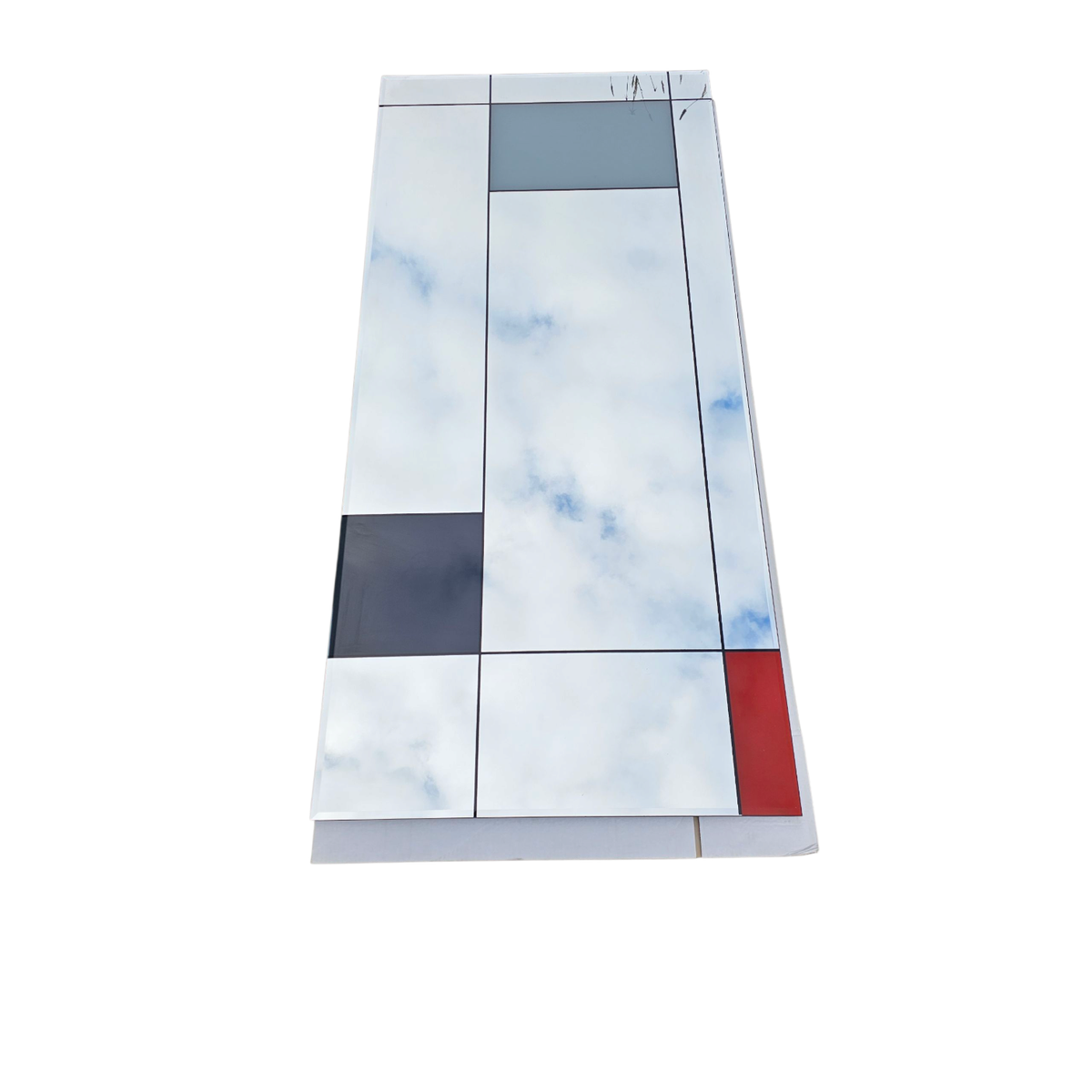 Large Mondrian Mirror / Can Be Used Vertically Or Horizontally / Facet Cut / image 5