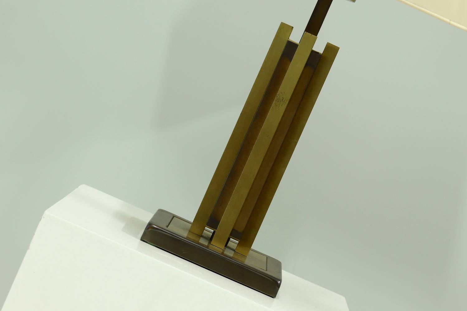 Willy Rizzo Style Brass And Copper Table Lamp 1970s image 3