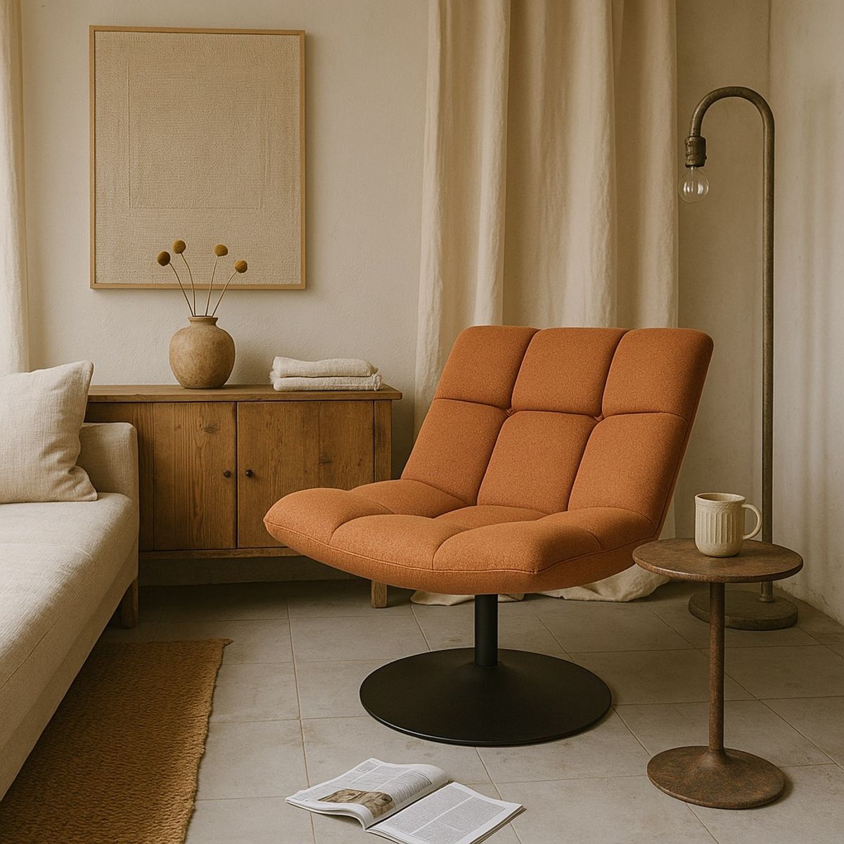 DUTCHBONE Fauteuil In Perzikoranje – Opnieuw Bekleed image 6