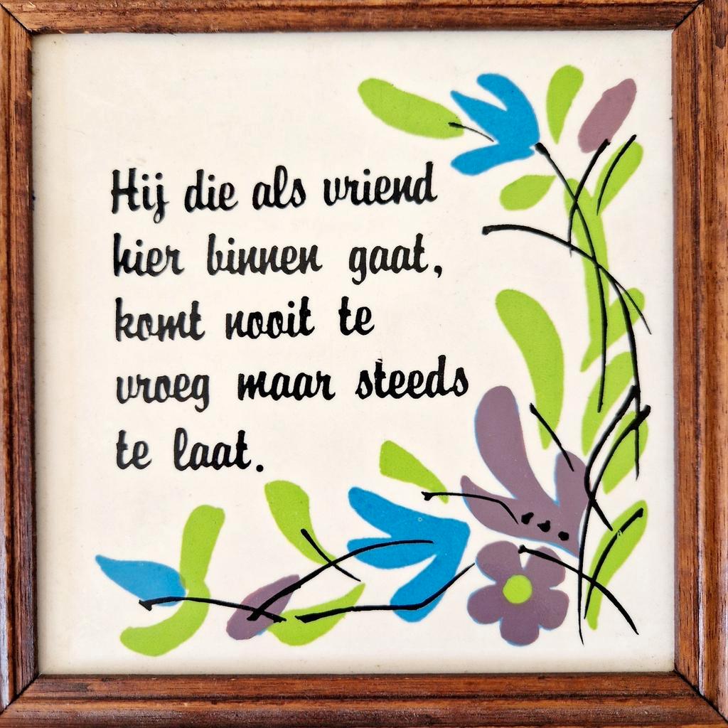 Vintage Spreuk Bordje Wandbord Jaren 70 Vintage Tekst Tegel image 2