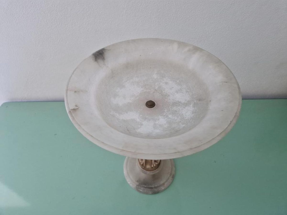 Albast Eind 19e Eeuws Tazza Schaal Met Vogels. image 8
