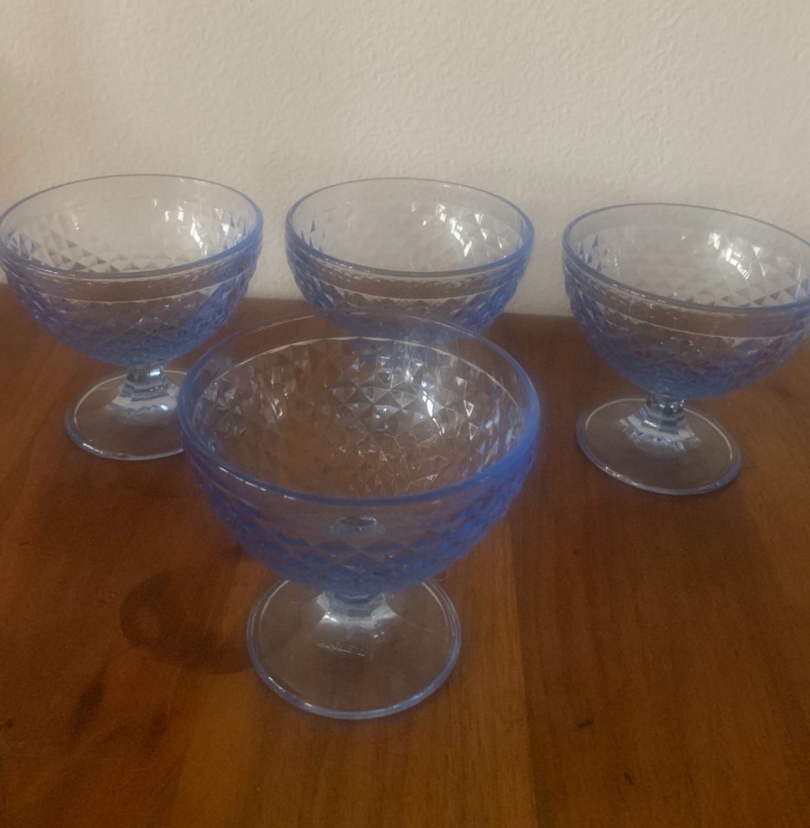 Vintage Set Van 4 Blauwe Glazen Coupes Van IKEA Made In Italië image 4