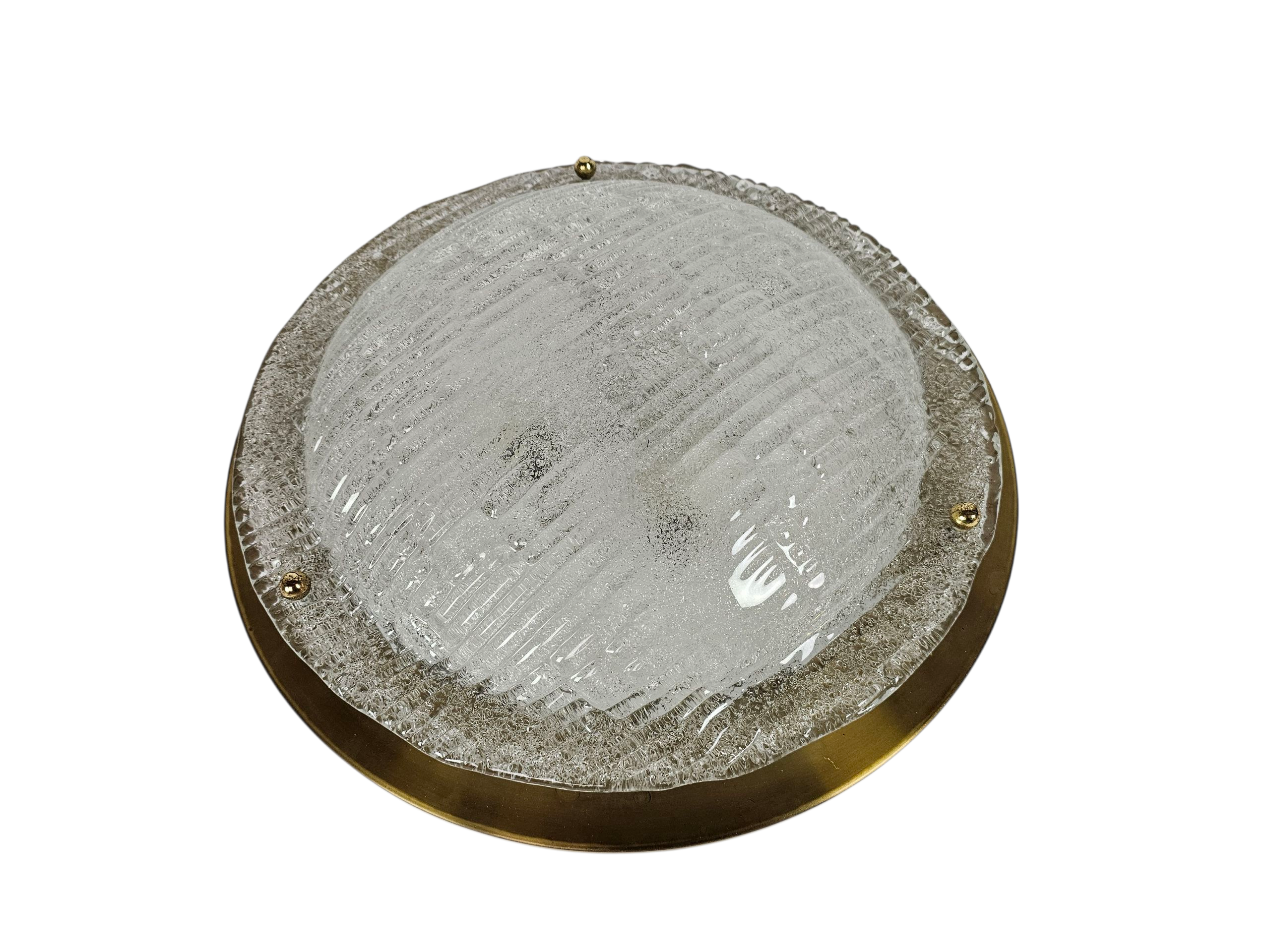 Hillebrand Leuchten - Hollywood Regency Stijl - 'frosted' Glas - Messing - 80's image 8