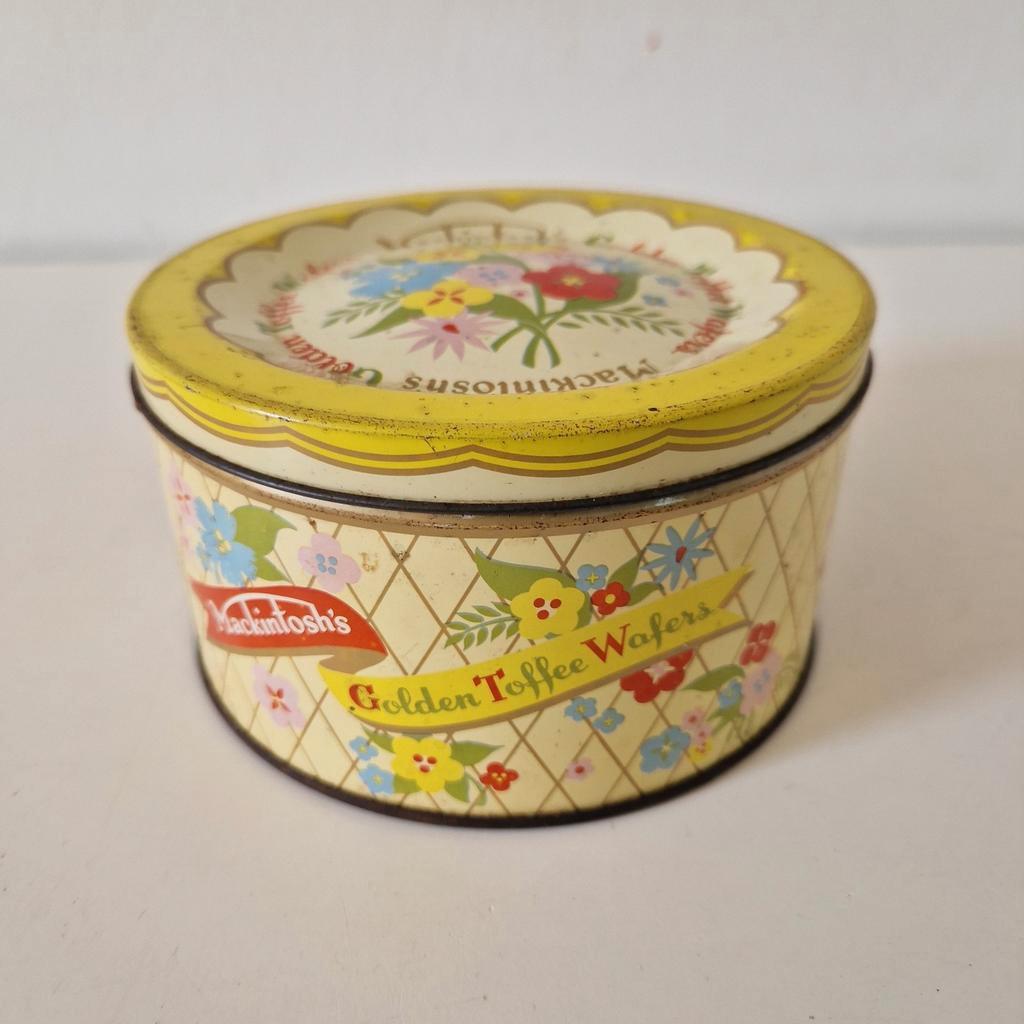 50's Vintage Koektrommel Koekjestrommel Toffee Wafel Blikje image 2