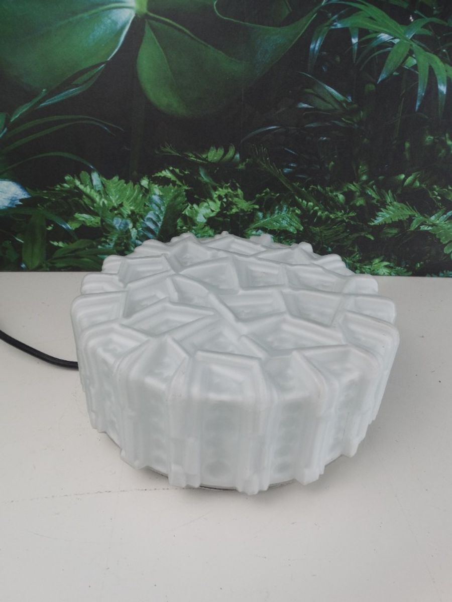 Melkglas Plafondlamp Met Reliëfpatroon image 2