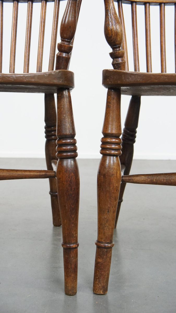 Geweldige Set Van 6 Antieke Engelse Windsor Stickback Chairs Uit De 19e Eeuw image 13
