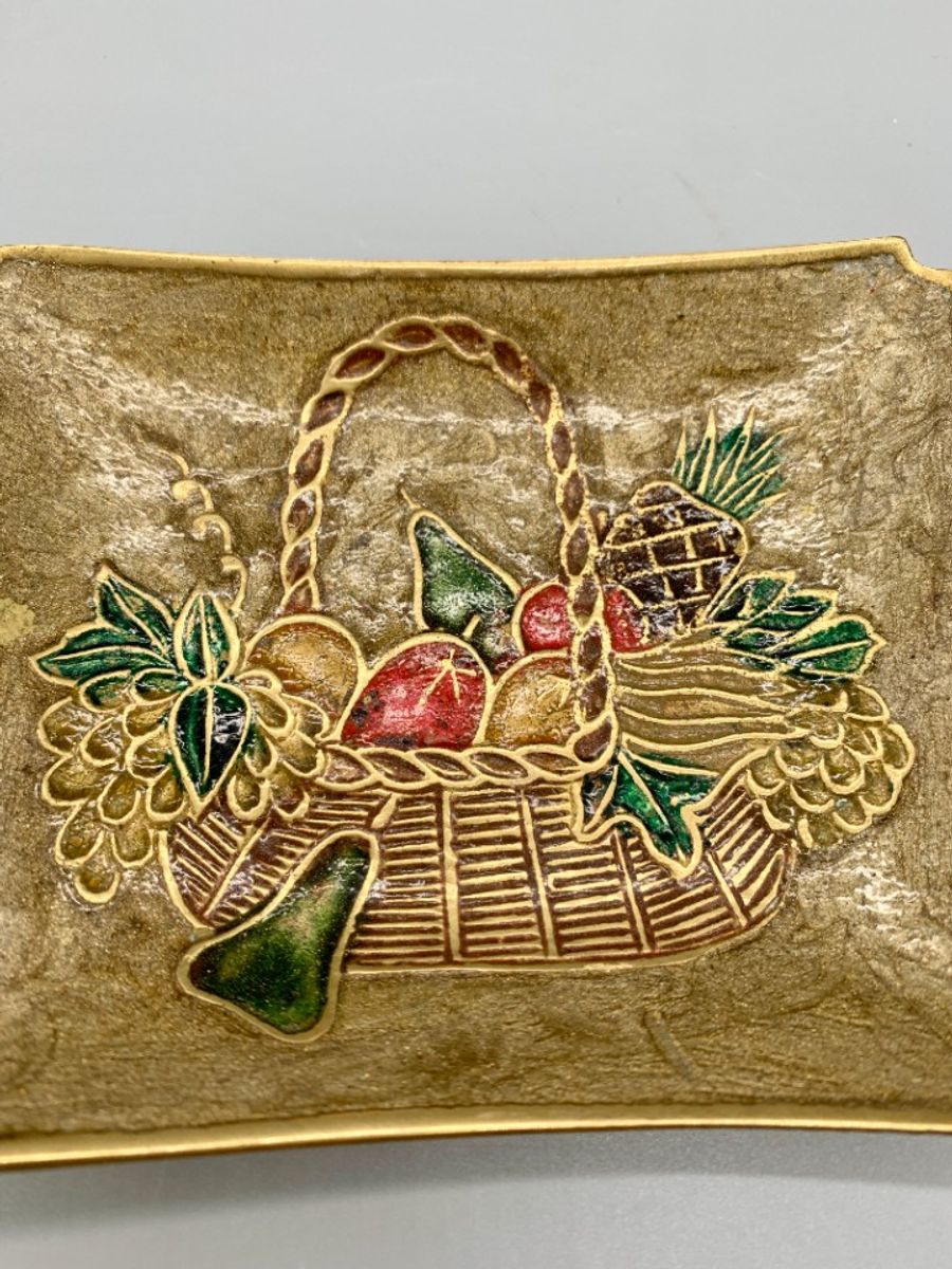 Messing Schaaltje Vide Poche Emaillen Fruitmand image 3