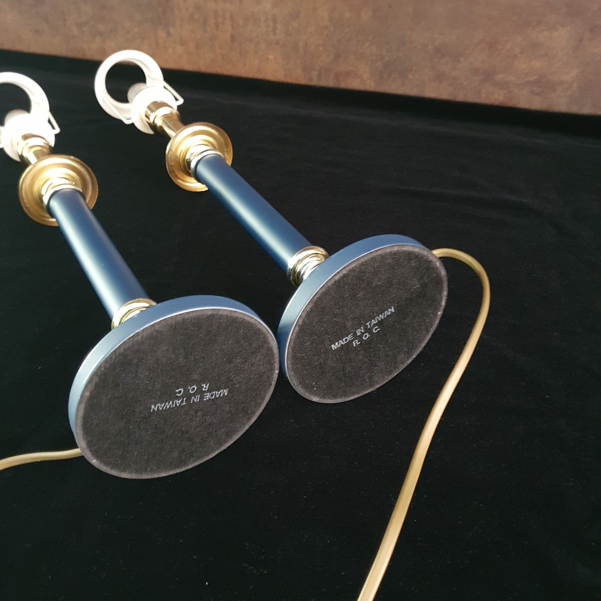 Tafellamp - Bedlamp - Kastlamp - Blauw - Metaal - Met Kap - 2 Stuks. image 12