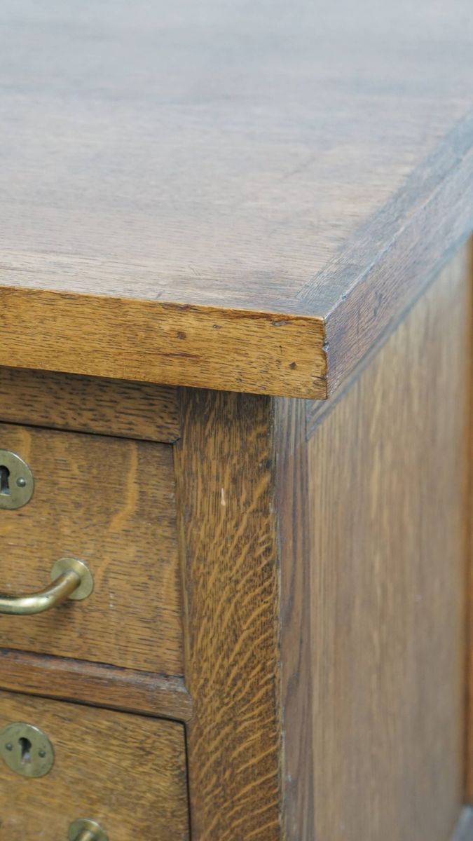Antiek Art Deco Bureau Uit Begin 20e Eeuw Gemaakt Van Eikenhout In Amsterdamse School Stijl image 10