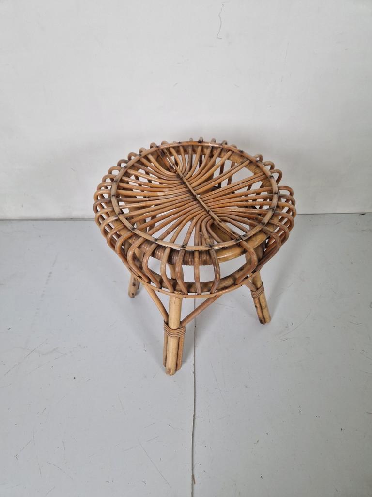 Vintage Franco Albini Rotan Bamboe Krukje Design. image 5