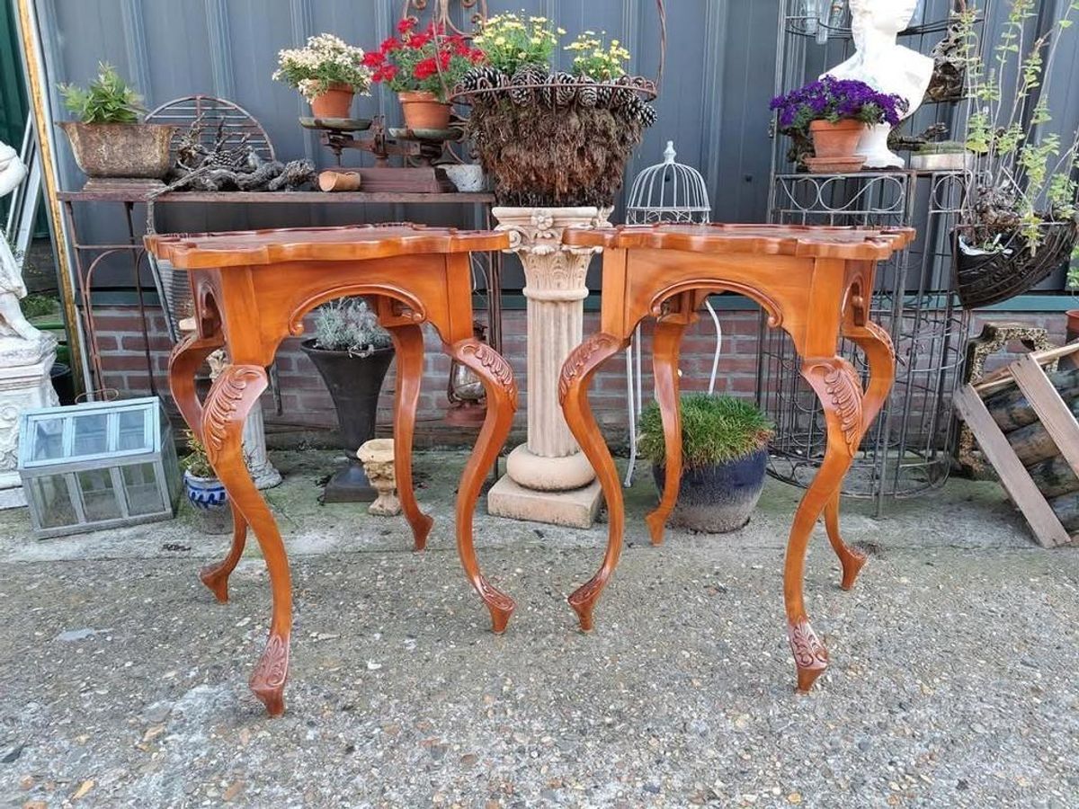 Klassieke Mahoniehouten Bijzettafel, Plantentafel, Console, image 2