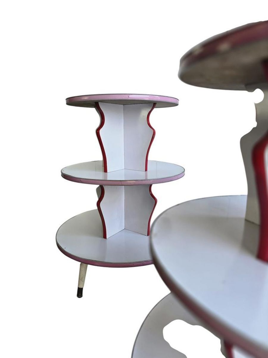 Vintage Ronde Etagere / Winkelrek / Vitrine image 4