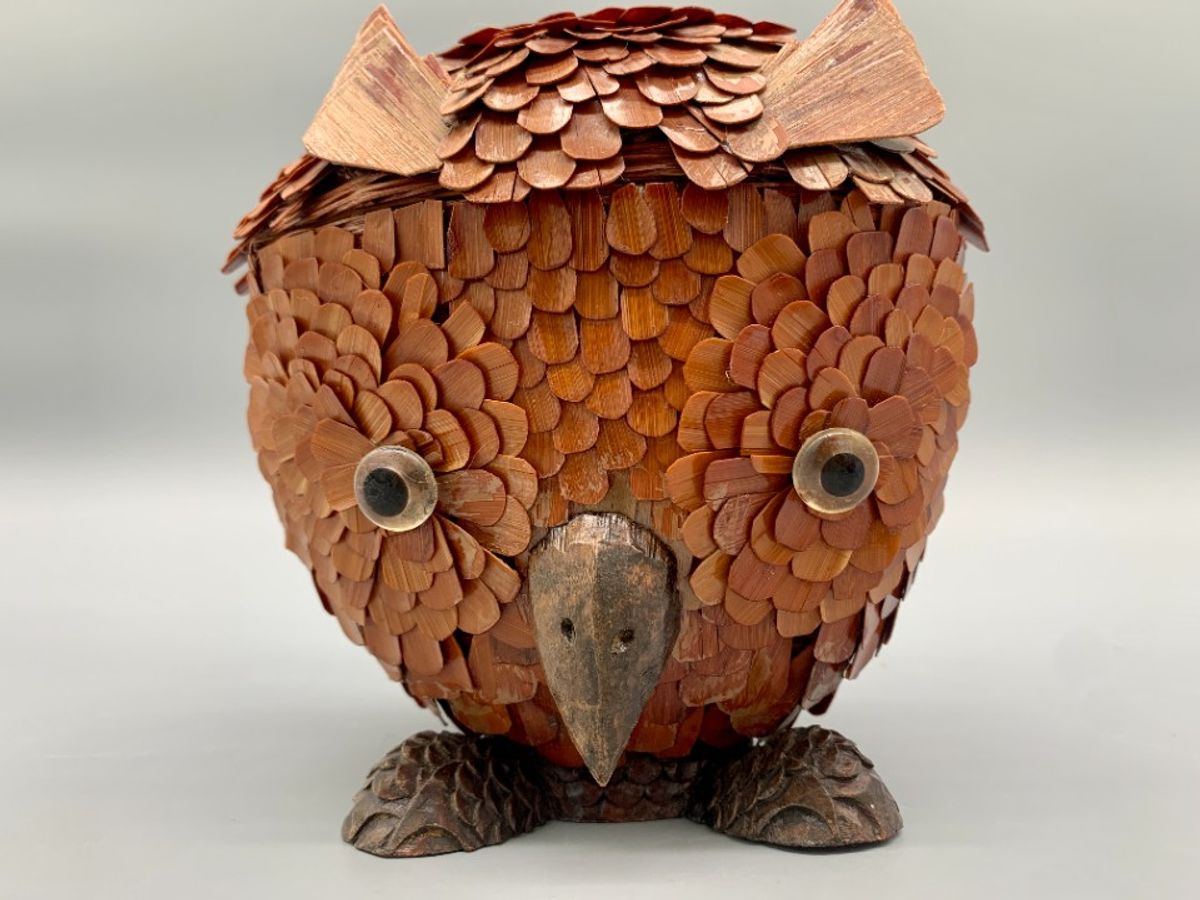 Vintage Mandje Uil Bamboe image 7