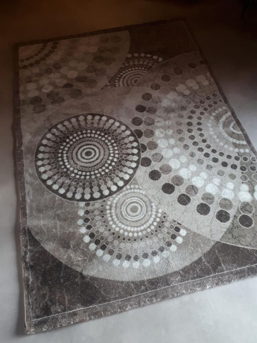 Retro Vloerkleed Taupe Creme Bruin Mandala Vloerkleed image 3