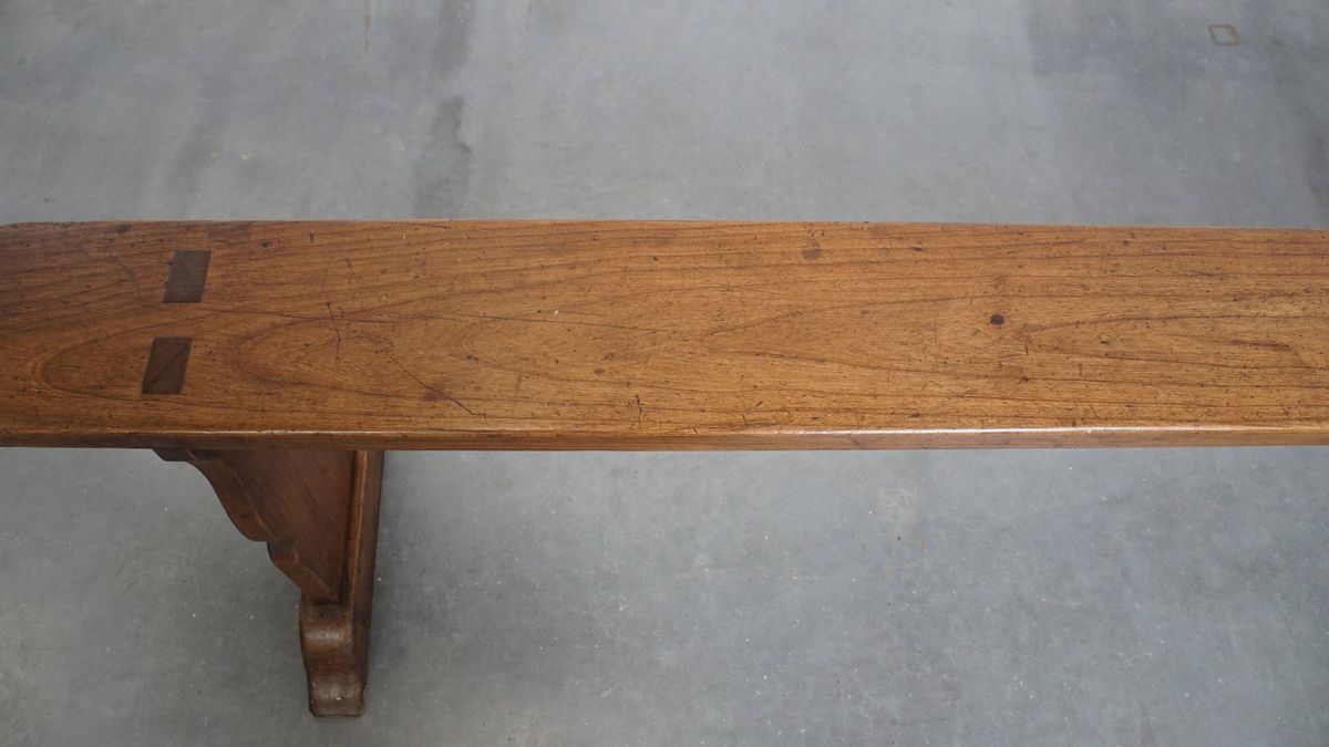 Stijlvolle En Tijdloze Antieke Halbank/ Bank Voor Aan De Eettafel Met Een Mooi Patina image 6