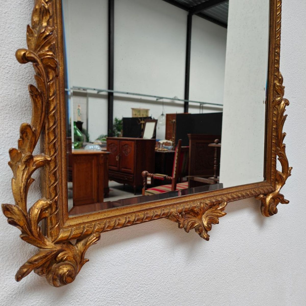 Grote Vintage Barok Brocante Rococo Spiegel Schouwspiegel 01 image 6