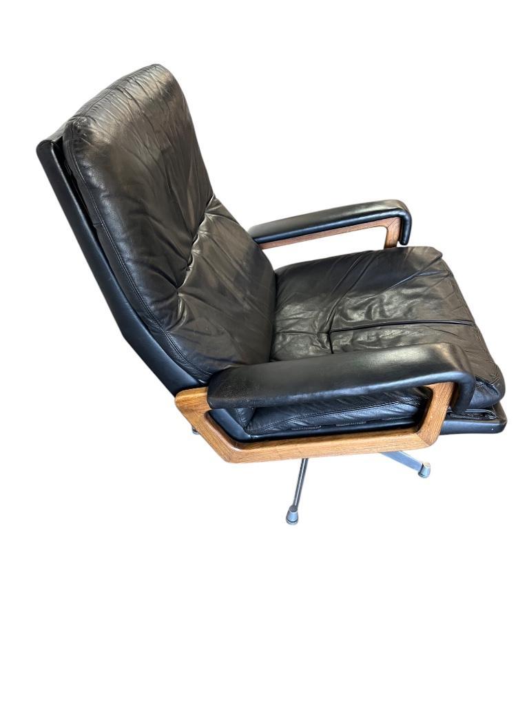 Vintage Zwart Lederen Fauteuil / Eenzit Andre Vandenbeuck image 18