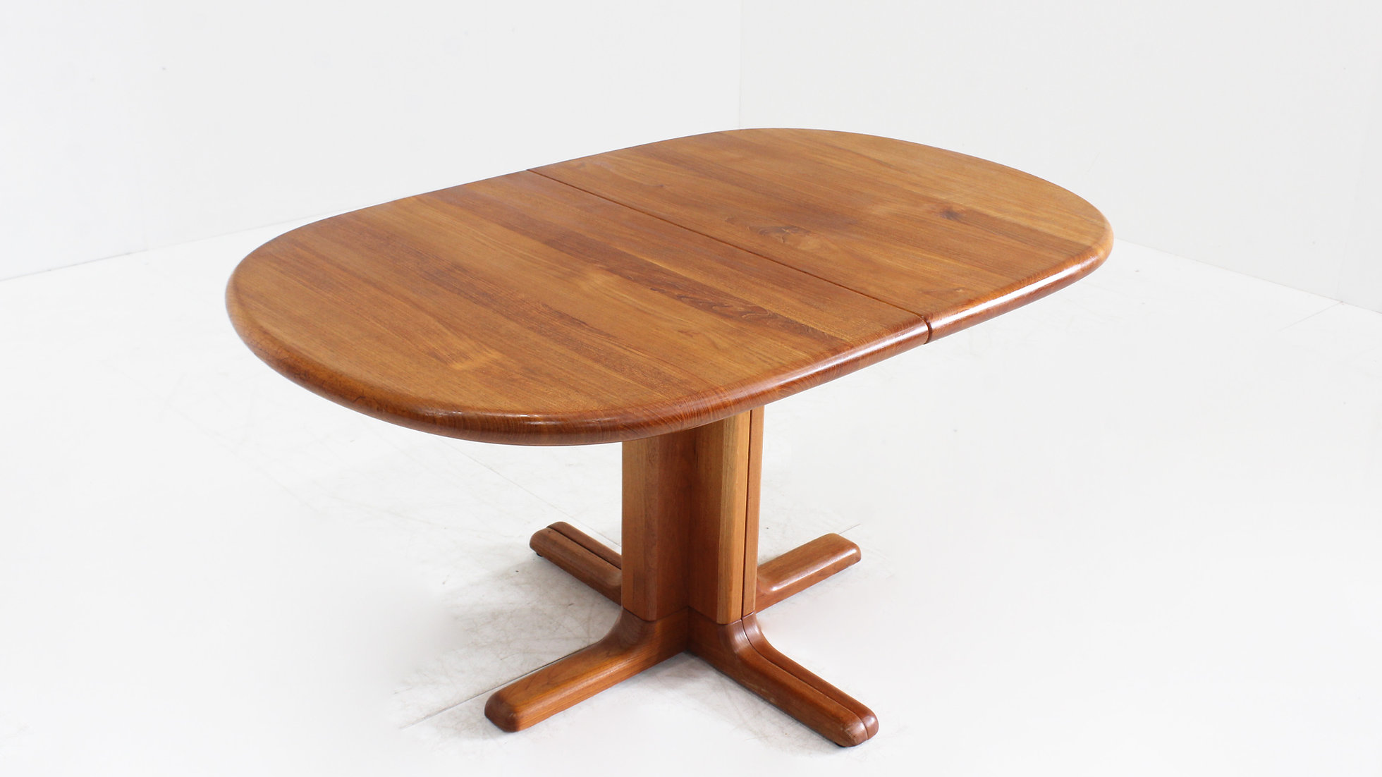 Vintage Danish Oval Extendable Dining Table Solid Teak 1960s image 5